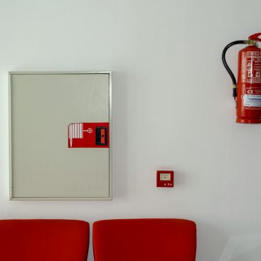 Fire Alarm Between the Extinguisher and the Fire Hydrant Box