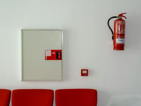 Fire Alarm Between the Extinguisher and the Fire Hydrant Box